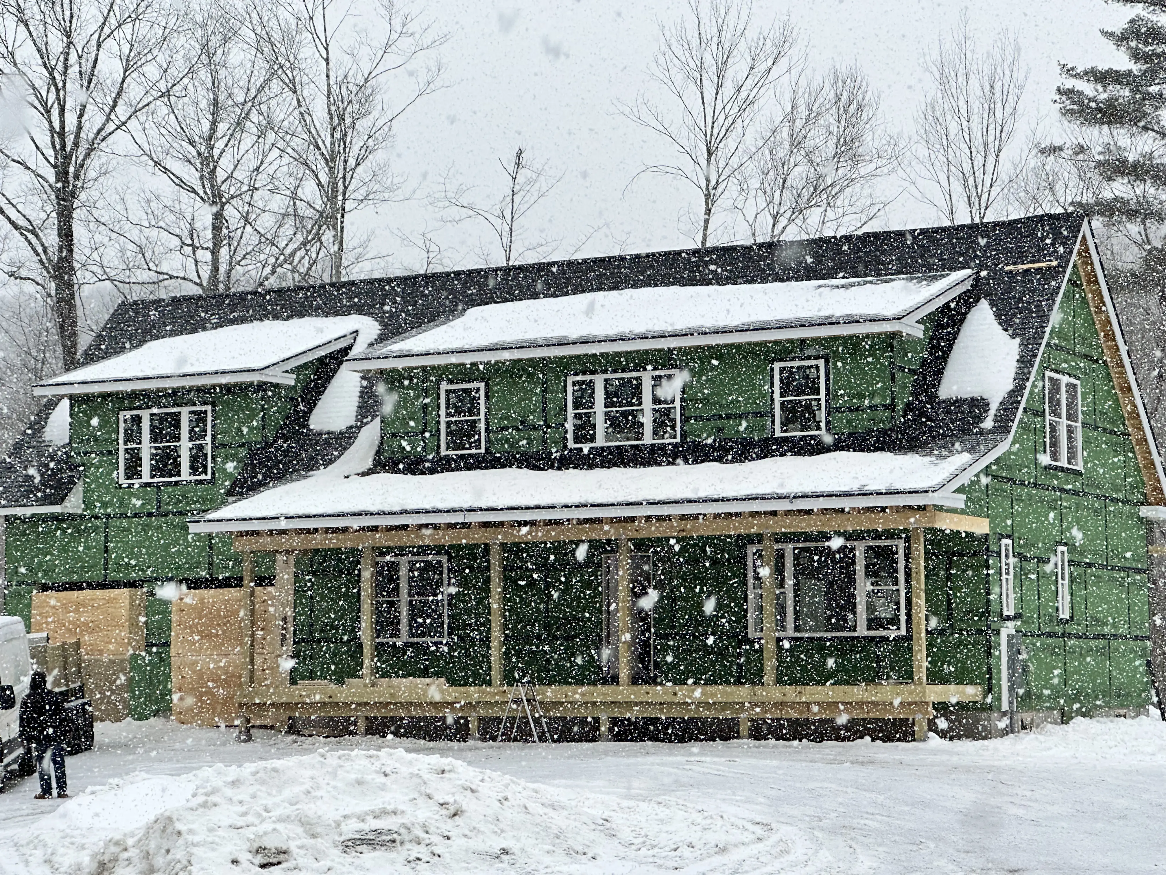 snowy exterior home