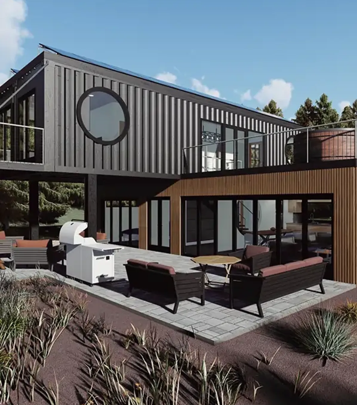 Realistic rendering of modern home design